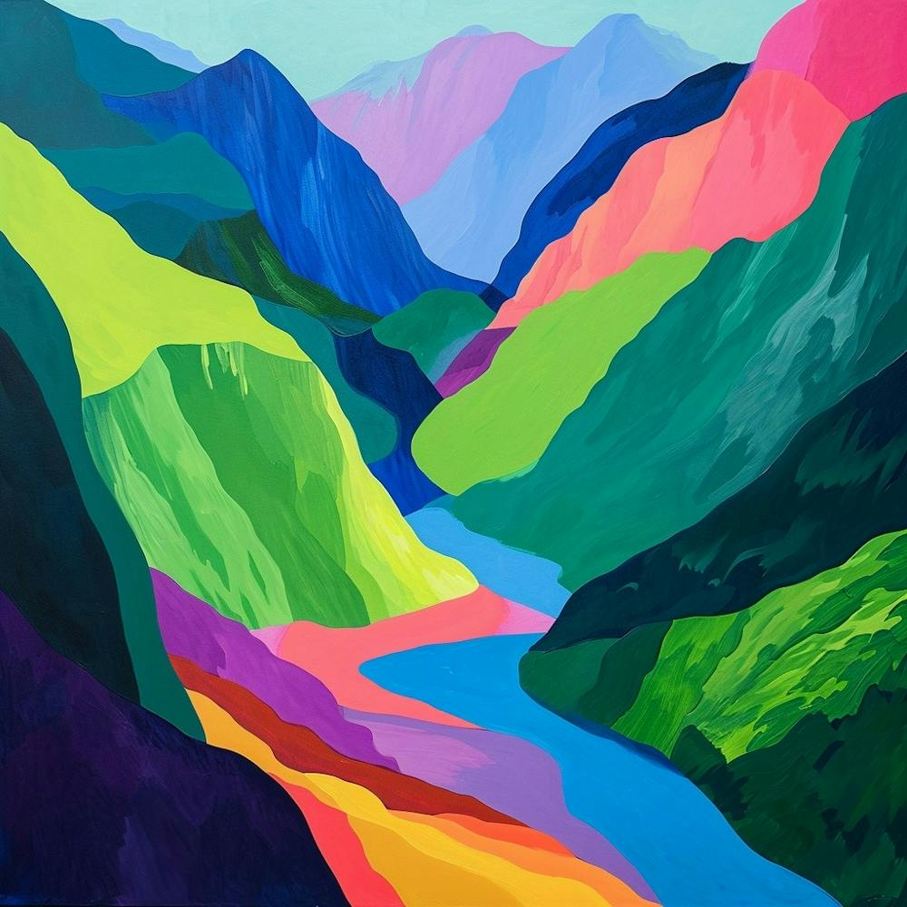 Colourful Abstract Fiordland National Park New Zealand 3