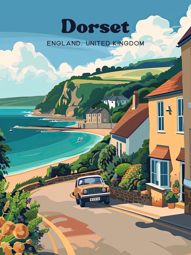 Dorset England Town Travel Art