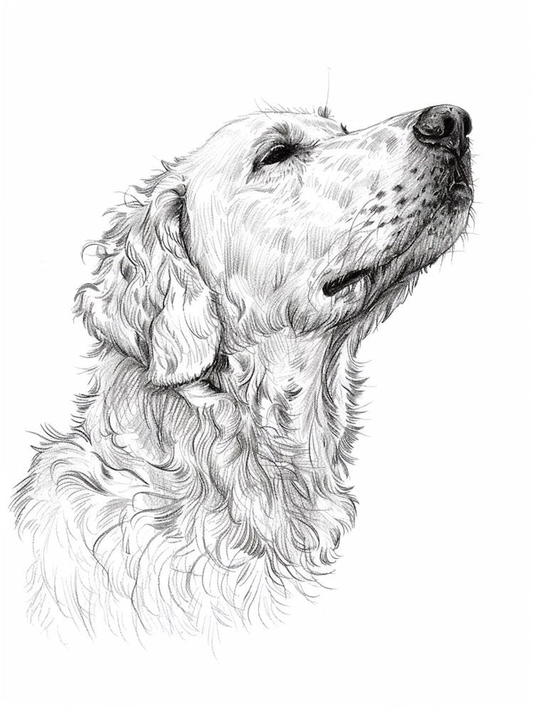 Hairy Dog Line Sketch 1