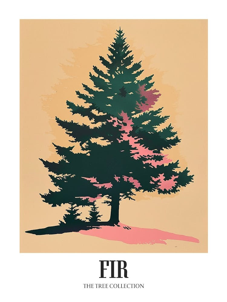 Fir Tree Colourful Illustration 3 Poster