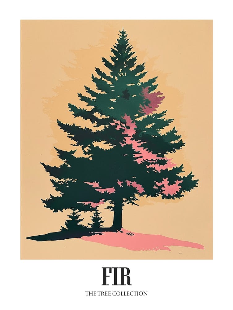 Fir Tree Colourful Illustration 3 Poster