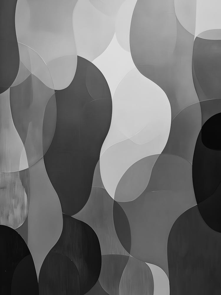 Abstract Black And White Painting 87