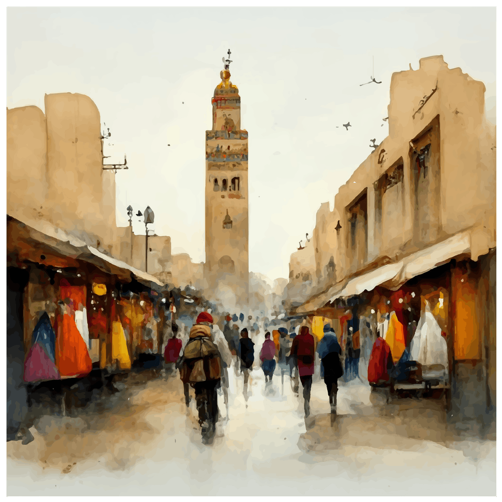 Marrakech Treasures, Watercolor Impressions
