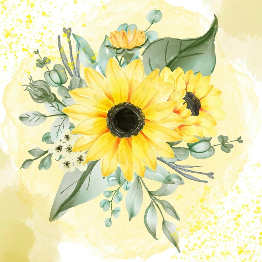 Watercolor Sunflowers