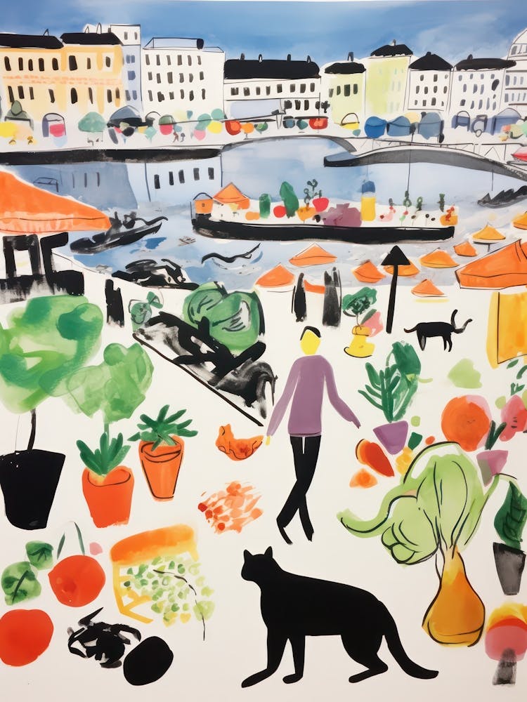 The Food Market In Stockholm 4 Illustration