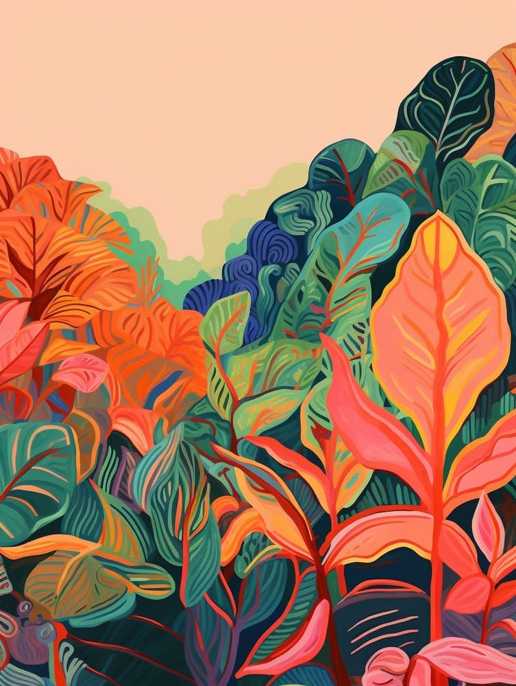 Boho Plant Painting Croton 4