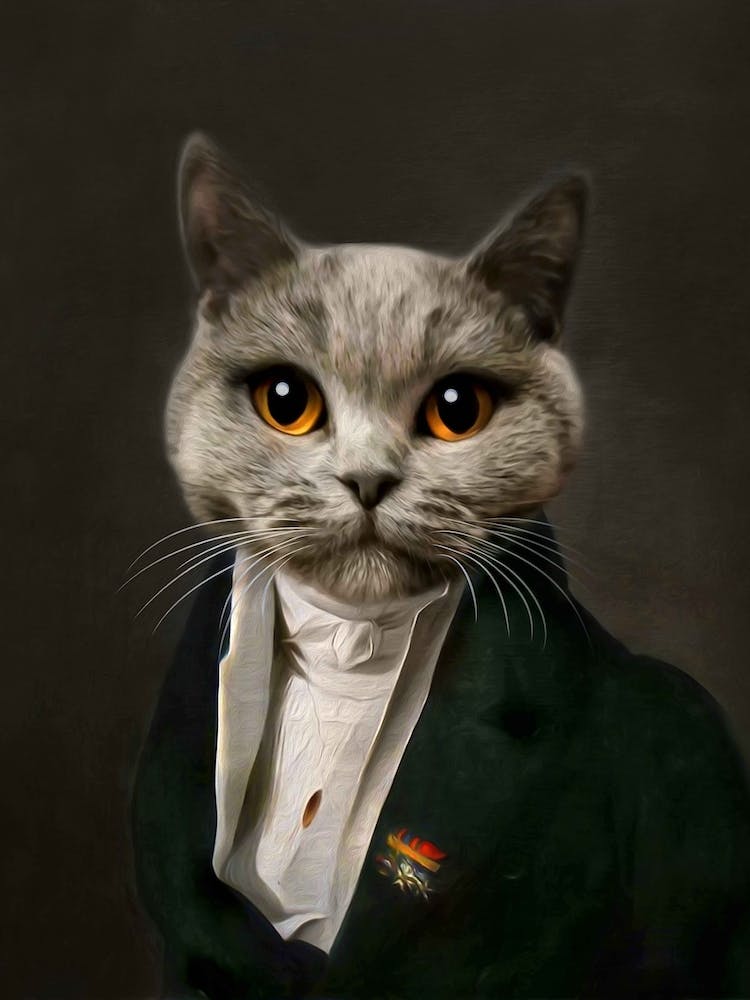 Short Liam The English Grey Cat Pet Portraits