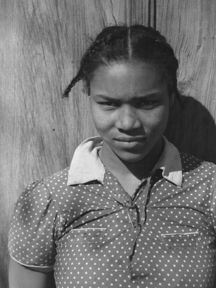 Untitled Photo, Possibly Related To Oldest Daughter Of Pomp Hall, Tenant Farmer, With An Ear Of Corn Which She