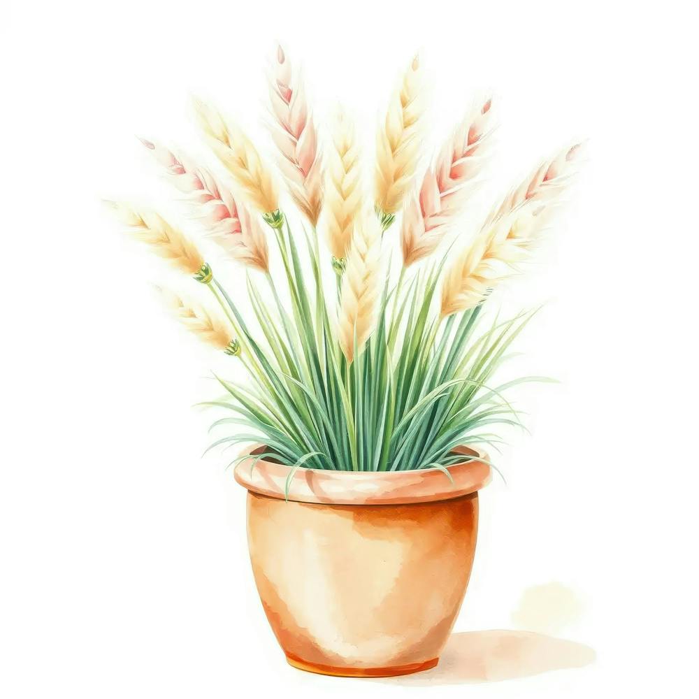 Watercolor Flowers In A Pot 2