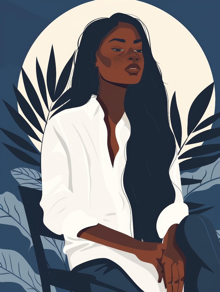 African Woman Sitting In Chair 1