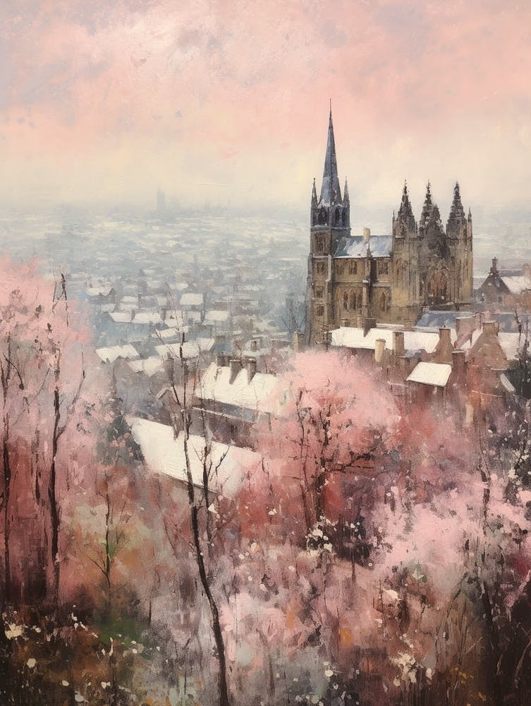 Dreamy Winter Painting Edinburgh Scotland 5