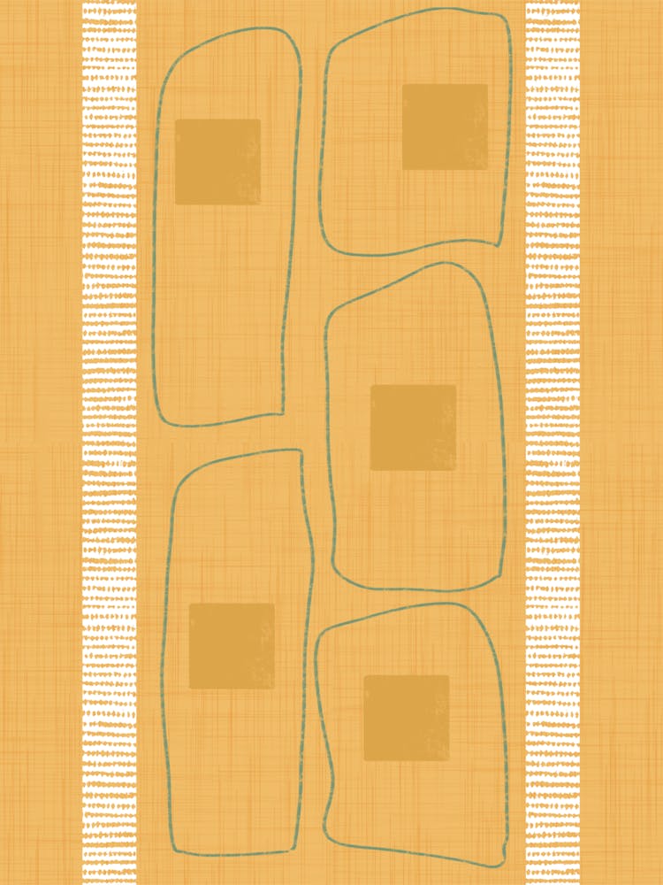 Japandi Frame Lines Golden Ochre