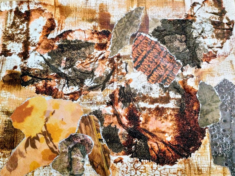 Brown Collage, Mixed Media