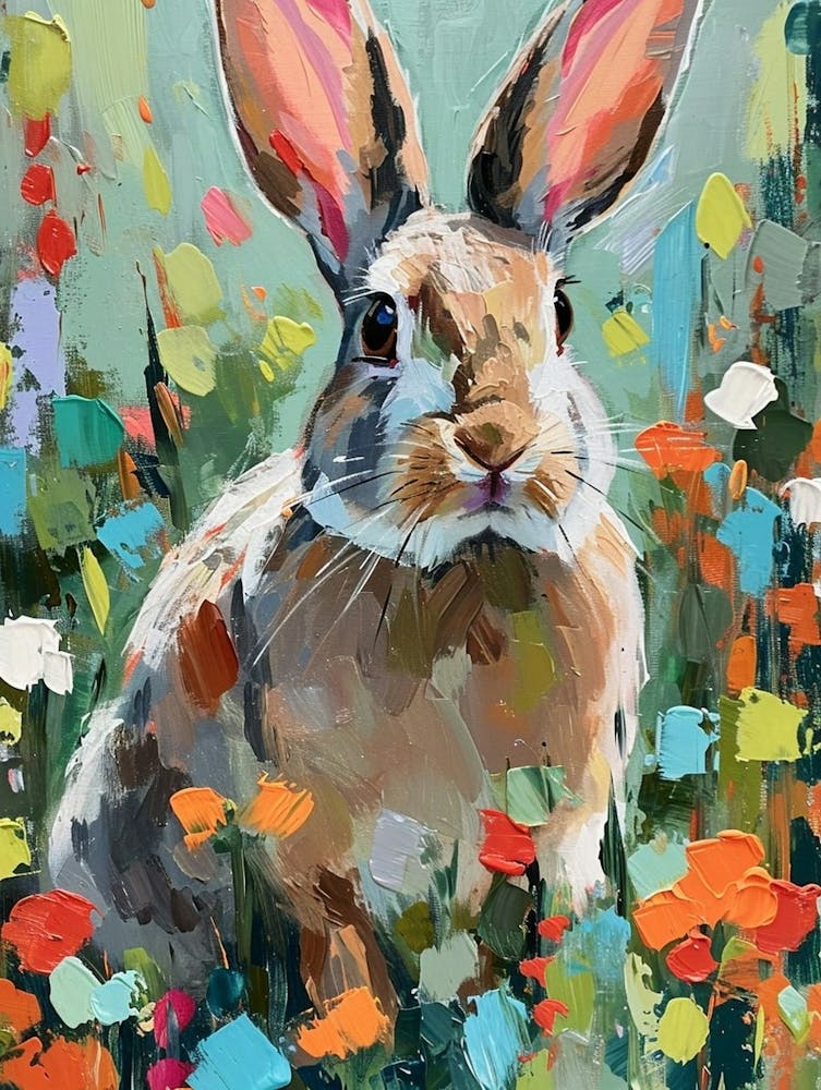 American Sable Rabbit Painting 4
