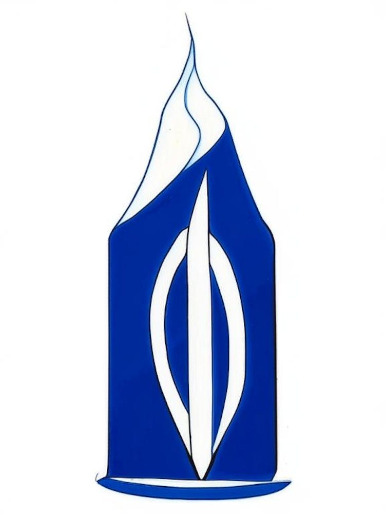 Unity Candle 3 Symbol Blue And White Line Drawing