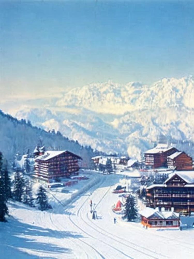 Garmisch-Partenkirchen, Deutschland Vintage Skifahren Poster