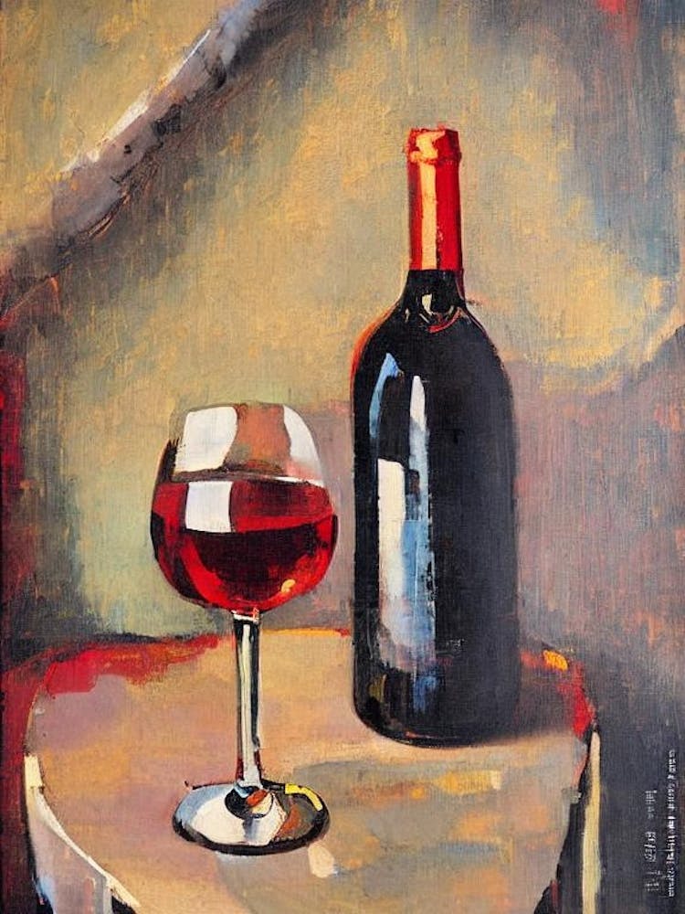 Chardonnay 1 Oil Painting Cocktail Poster