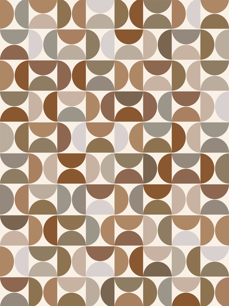 Mid Century Modern Pattern Earth Tones Terracotta