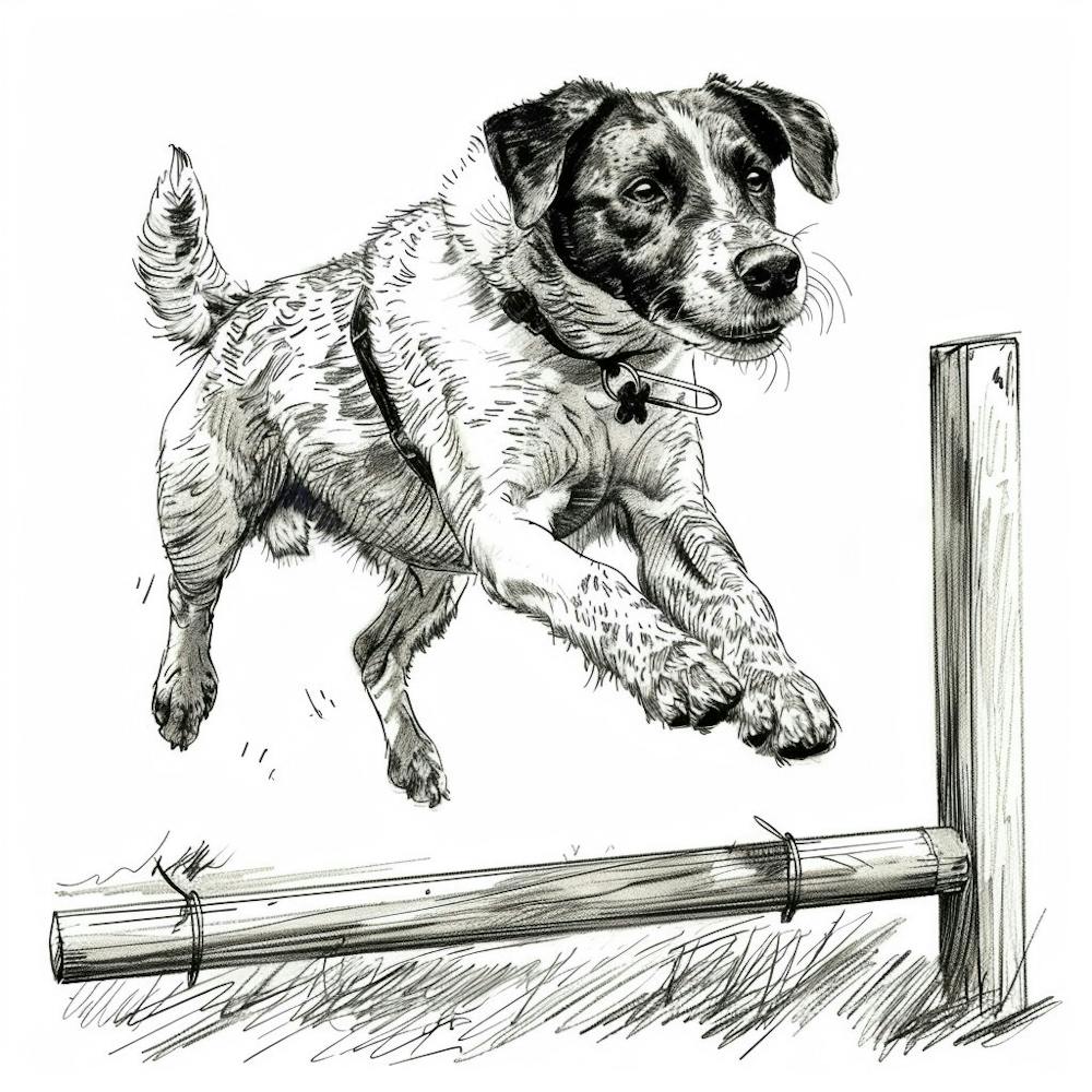 Dog Jumping Over A Fence