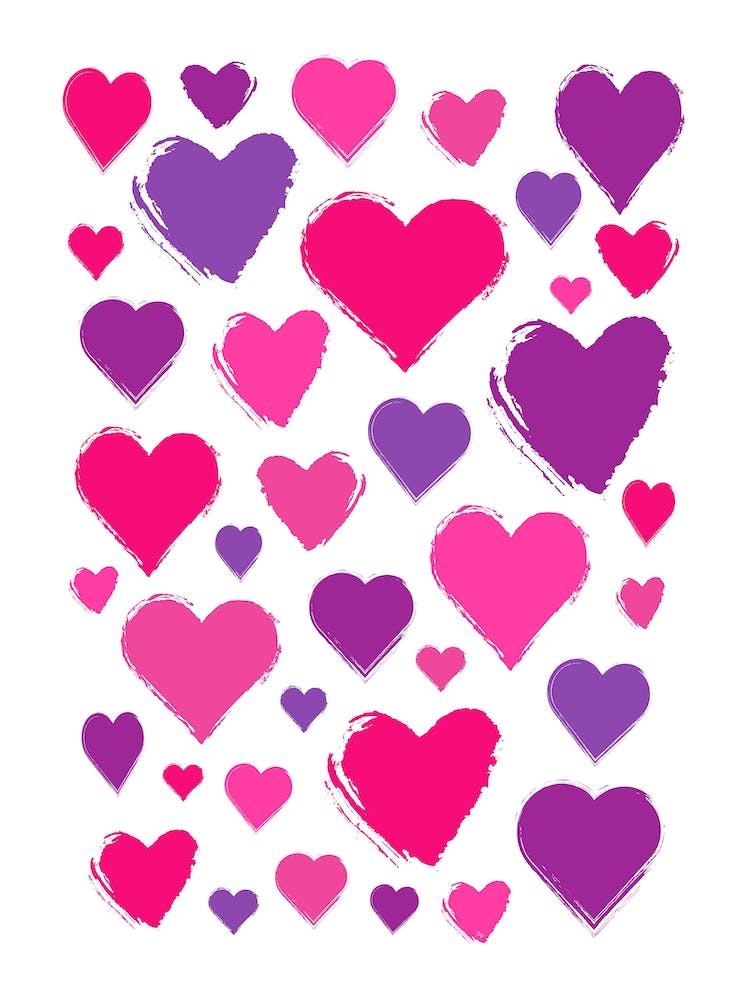 Purple Love Hearts