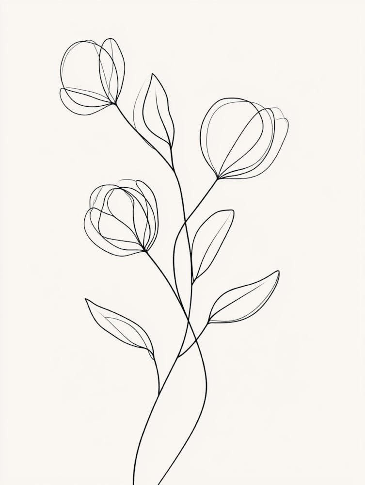 Line Drawing Of Flowers