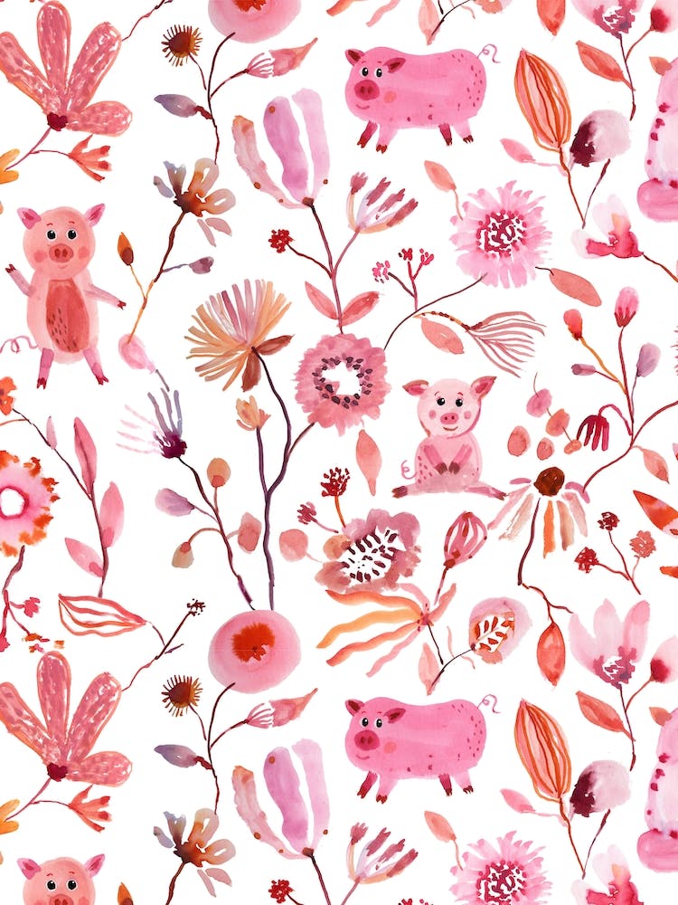 Pigs And Florals