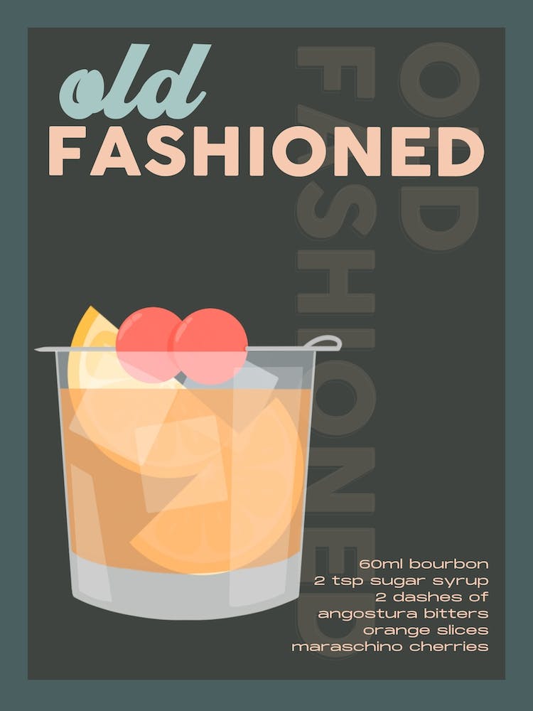 Brown Old Fashioned Cocktail