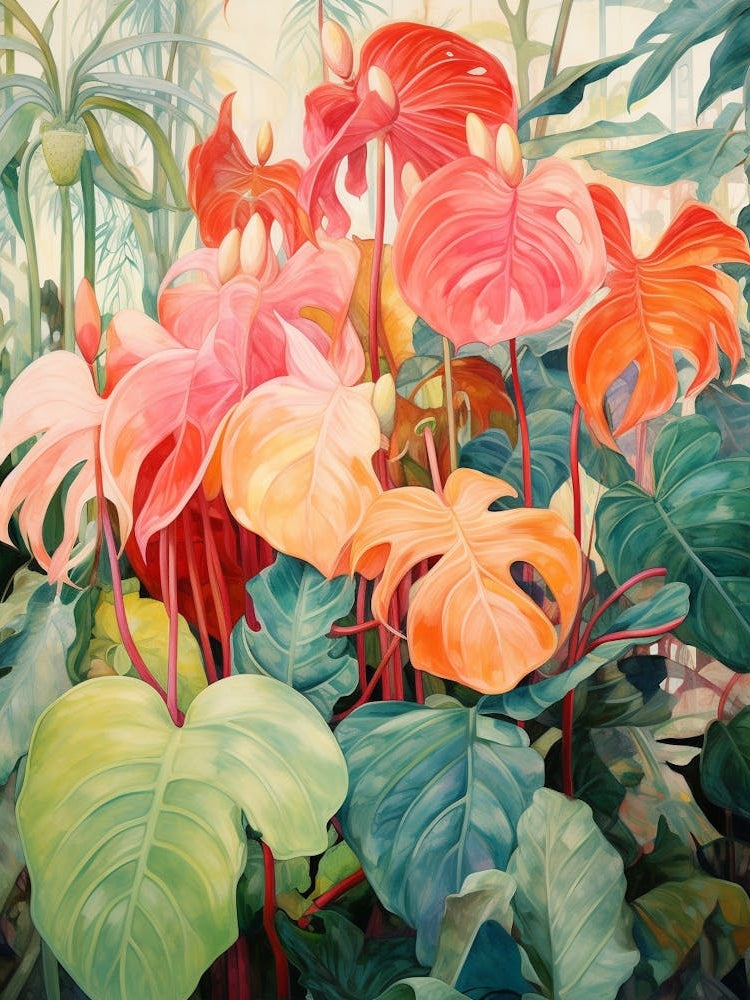 Tropical Plant Painting Philodendron 5