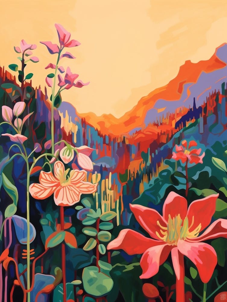 Boho Wildflower Painting Columbine 4