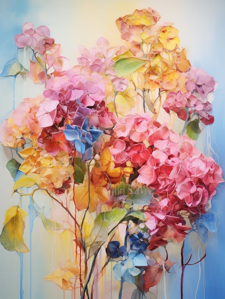 Abstract Flower Painting Hydrangea 1