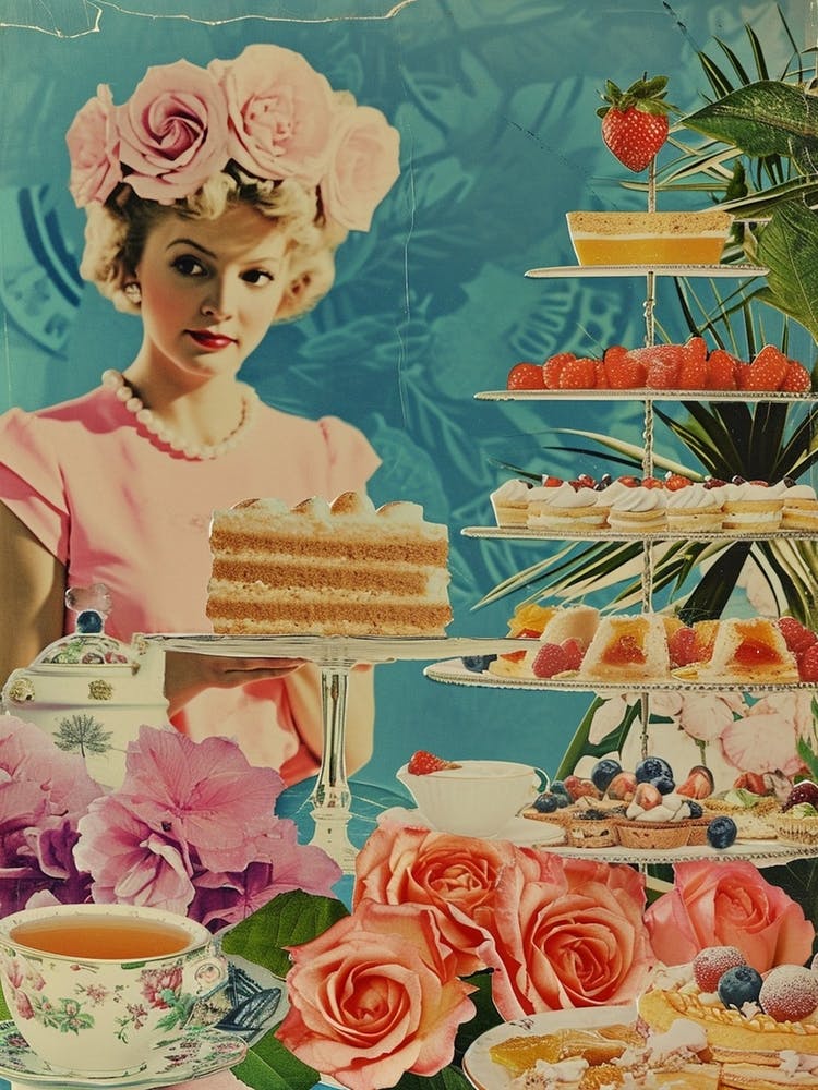 Kitsch Afternoon Tea Retro Collage 2