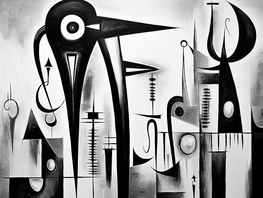 Symbiosis Abstract Black And White 3