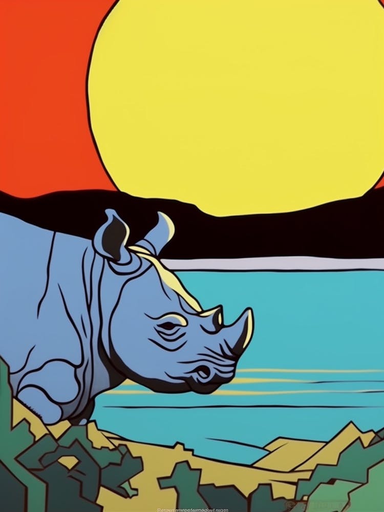 A Rhino In The River Block Colours 4
