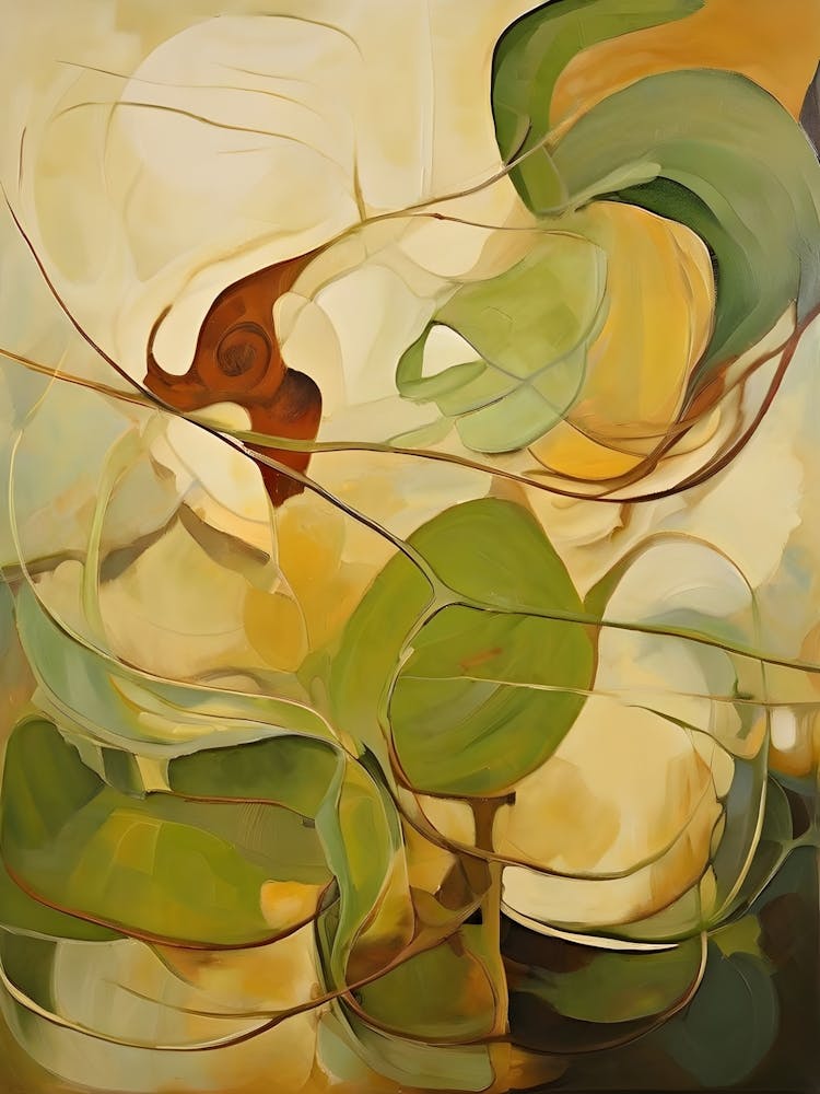 Oil On Canvas Organic Abstraction