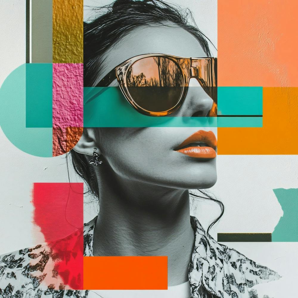 Abstract Woman In Sunglasses Collage