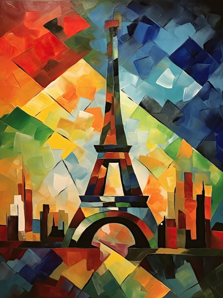 Eiffel Tower Paris Pablo Picasso Style 4