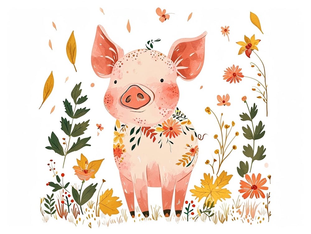 Little Floral Pig 3