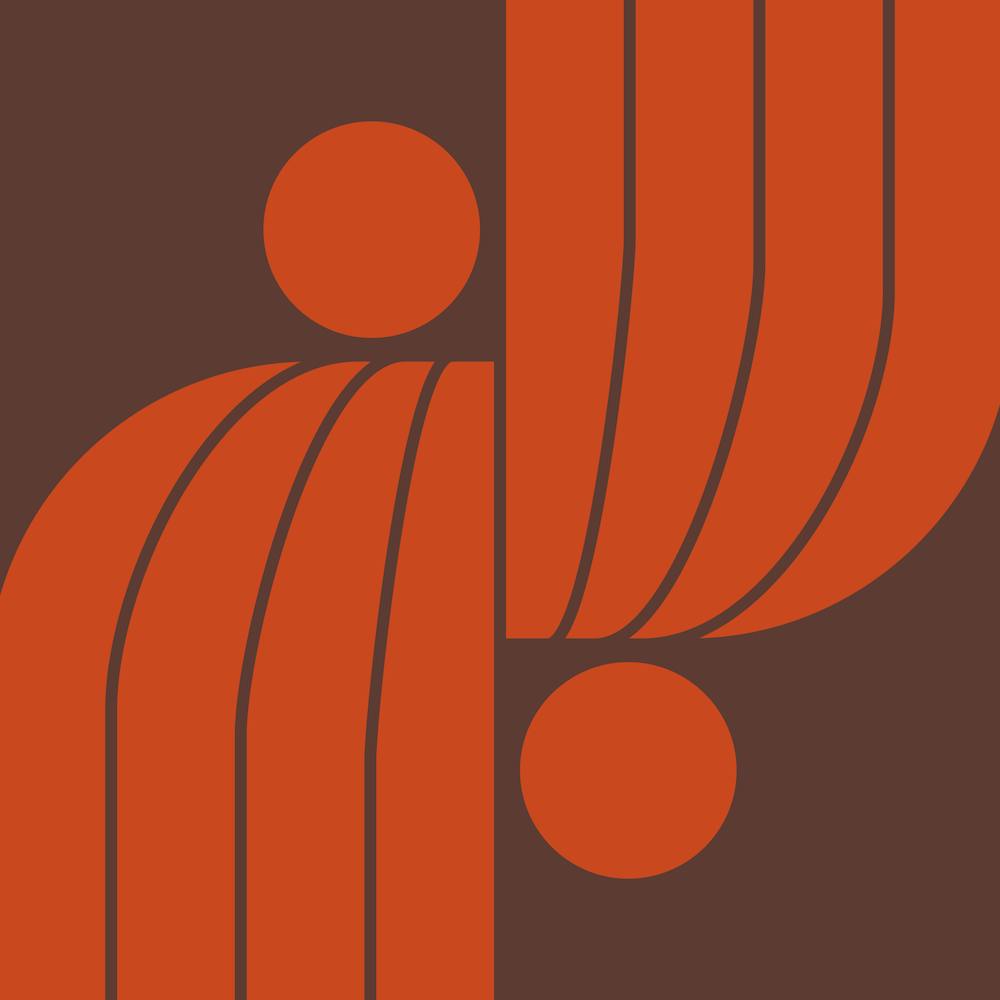 Arch Midcentury Modern Abstract Pattern Vii In Royal Brown Pastel Dark Red 02