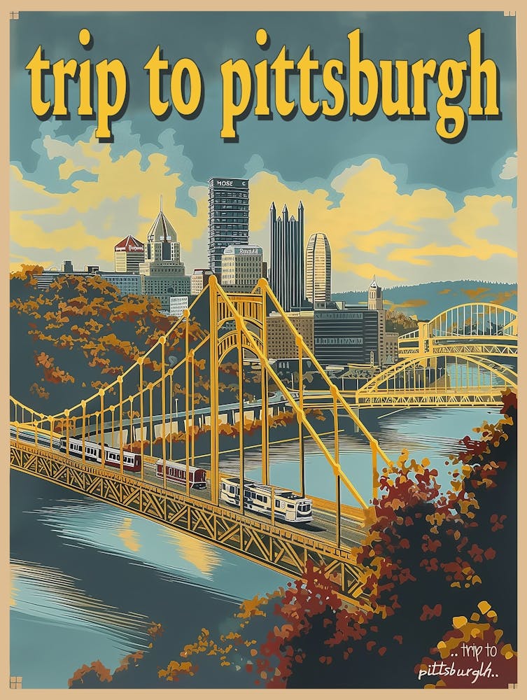 Vintage Travel Poster Pittsburgh