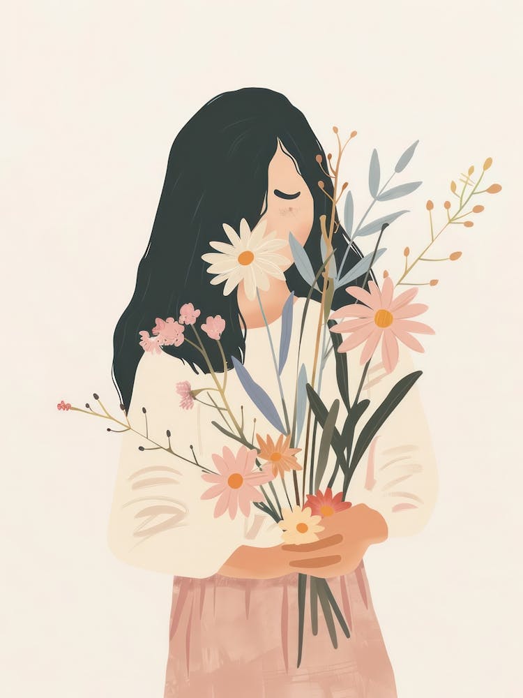 Spring Girl With Wild Flowers 9
