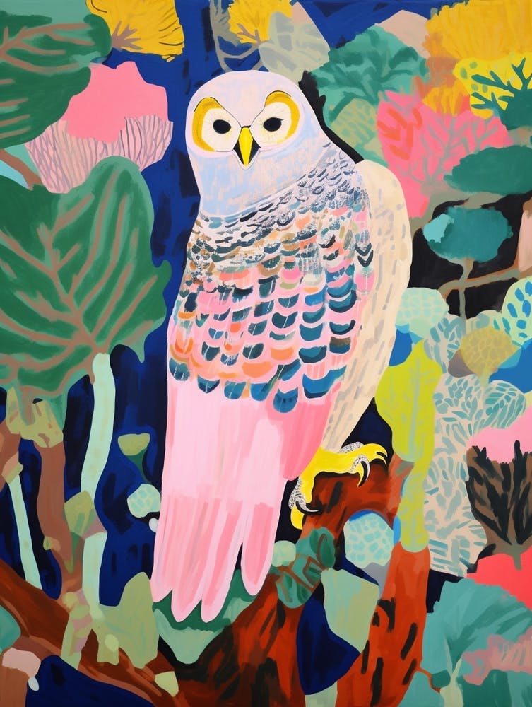 Maximalist Animal Painting Owl 4