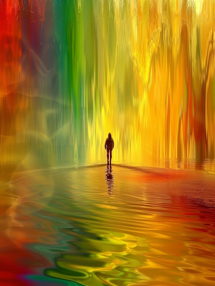 Regenbogen-Wasserfall