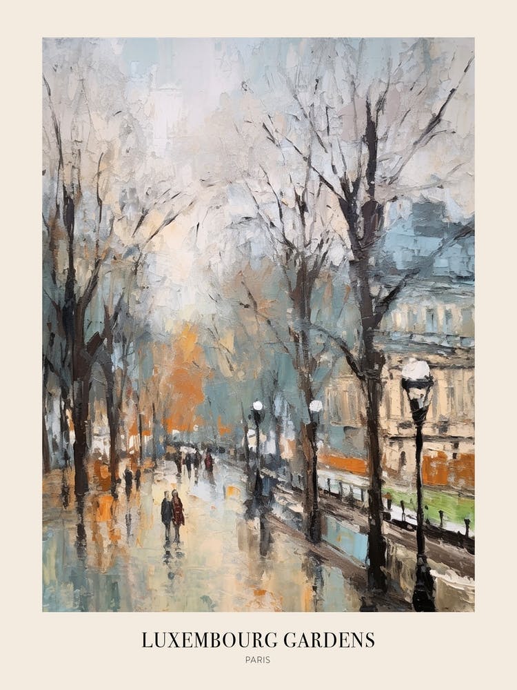 Winter City Park Poster Luxembourg Gardens Paris 4