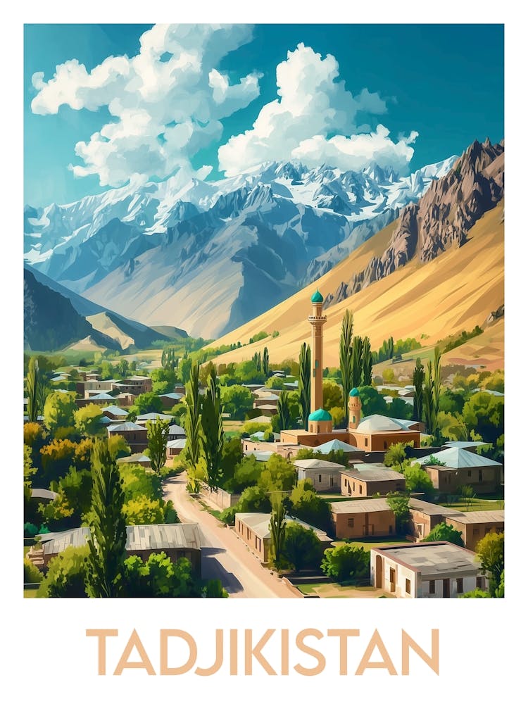 Affiche de voyage Tadjikistan