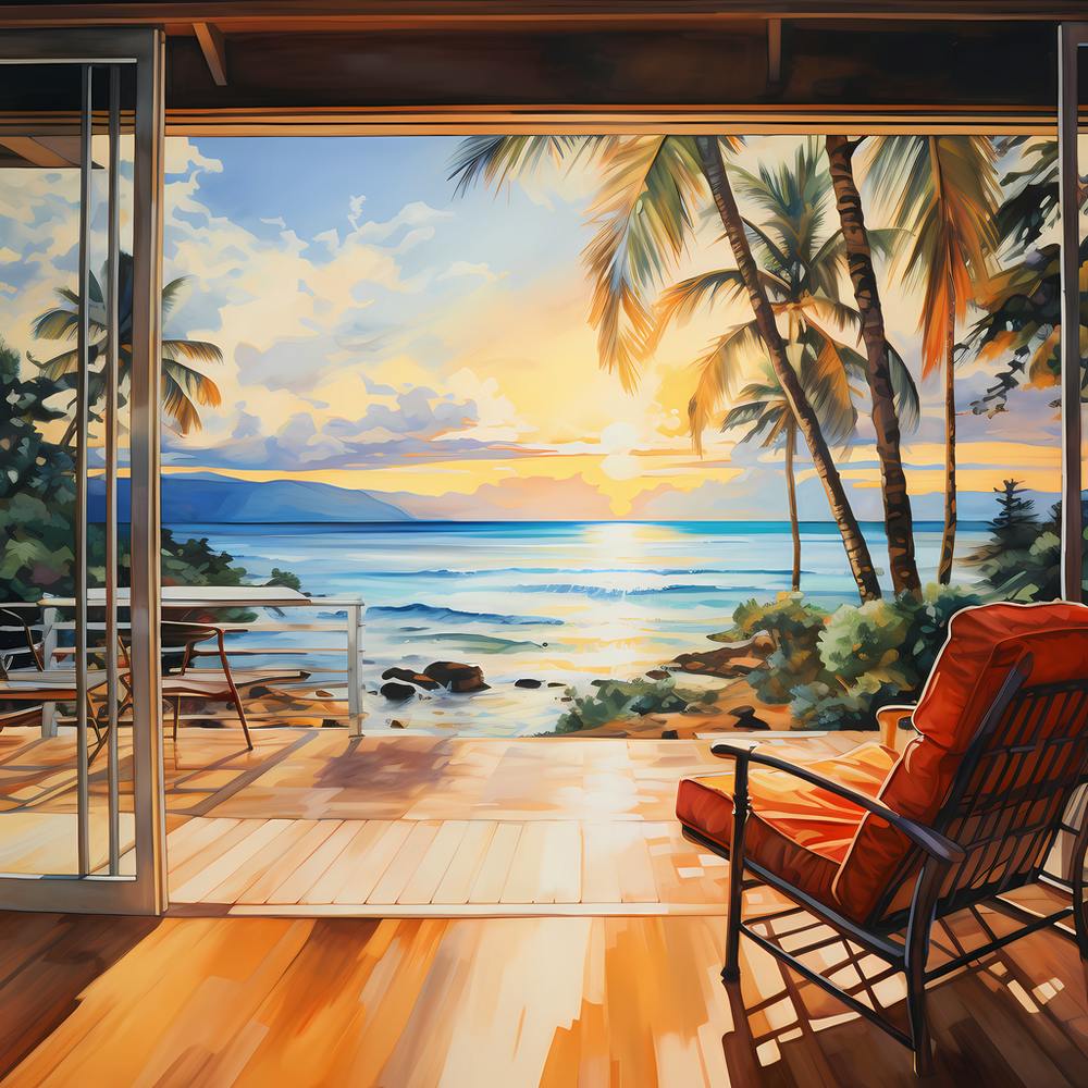 Tropical Hues: Watercolour Sunset Delight