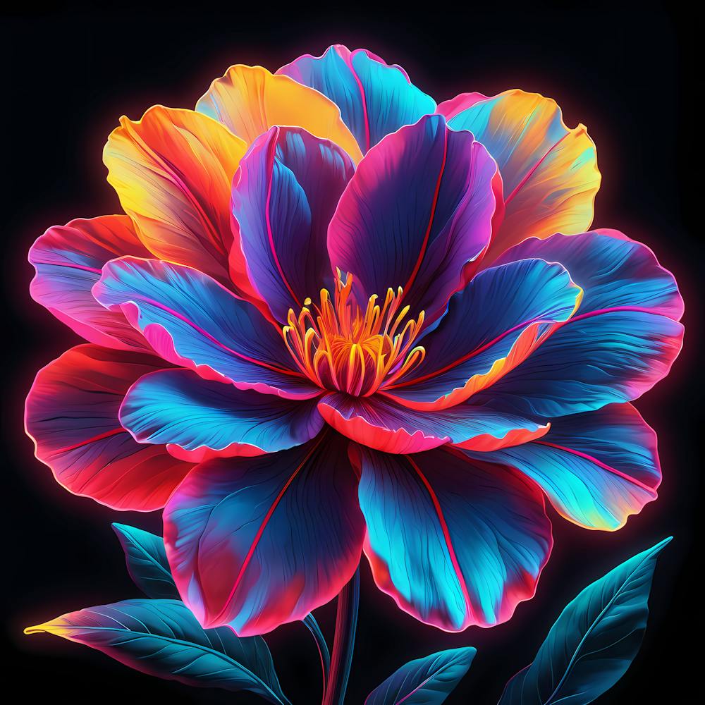 Neon Flower Art