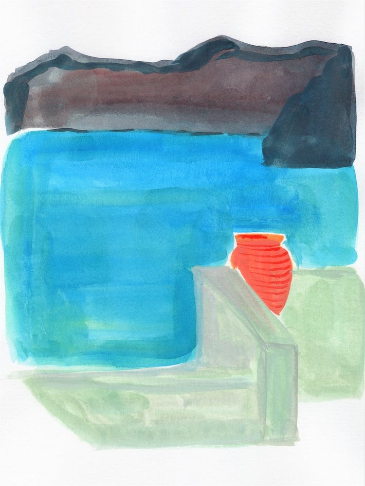 Sea View With Ceramic Pot