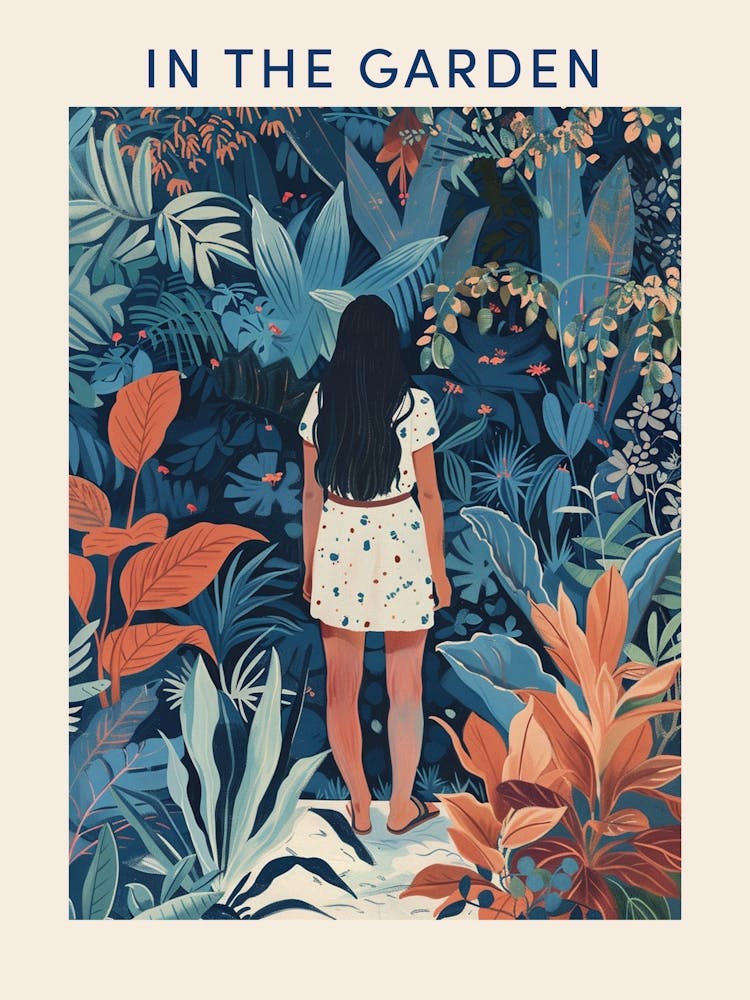 In The Garden Poster Blue 4