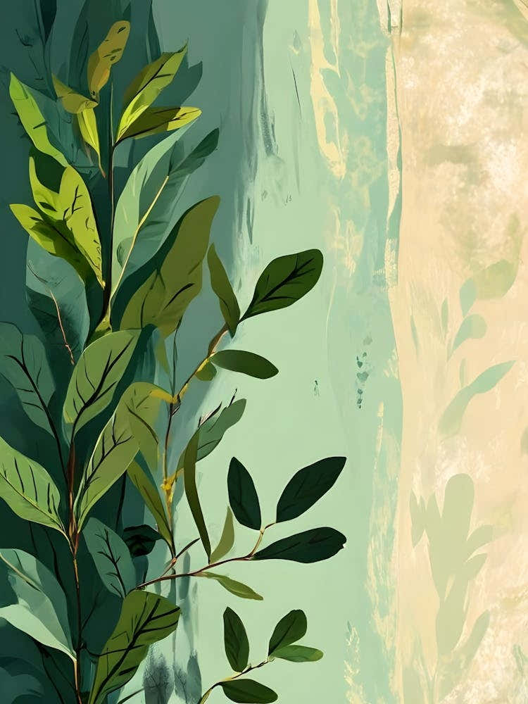 Abstract Background With Green Leaves