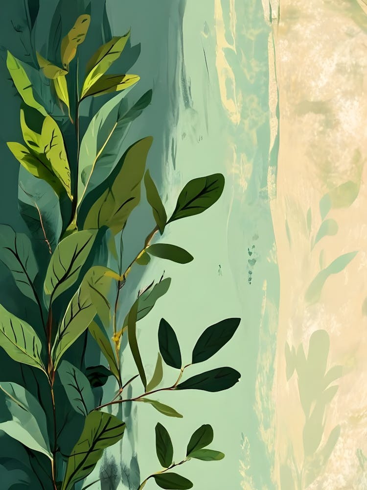 Abstract Background With Green Leaves